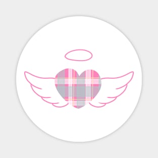 Pink Plaid angel heart (y2k preppy plazacore) Magnet